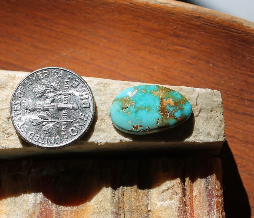 Natural blue turquoise cabochon w/ red matrix (Stone Mountain Turquoise)
Instagram    $11 for 4.0 carats untreated Nevada turquoise.
