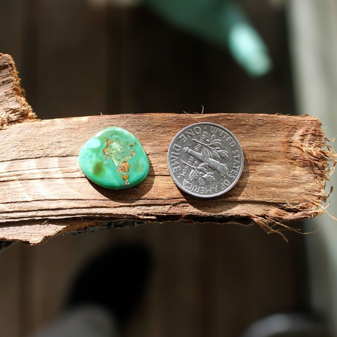 Natural green turquoise cabochon (Stone Mountain Turquoise)
Instagram    $14 for 5 carats untreated Nevada turquoise.
