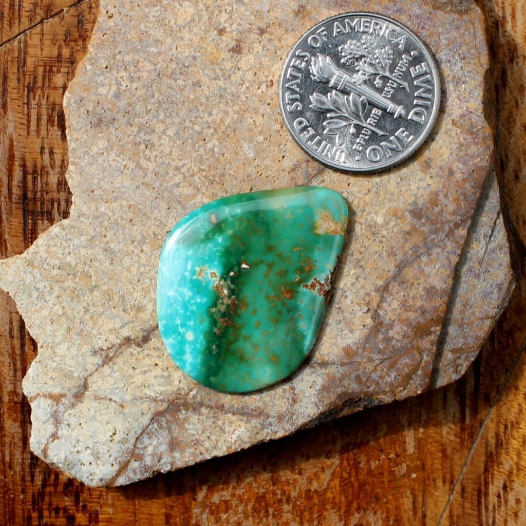 Polychrome Stone Mountain Turquoise Cabochon
Instagram    $23 for 8.7 carats untreated Nevada turquoise. 
